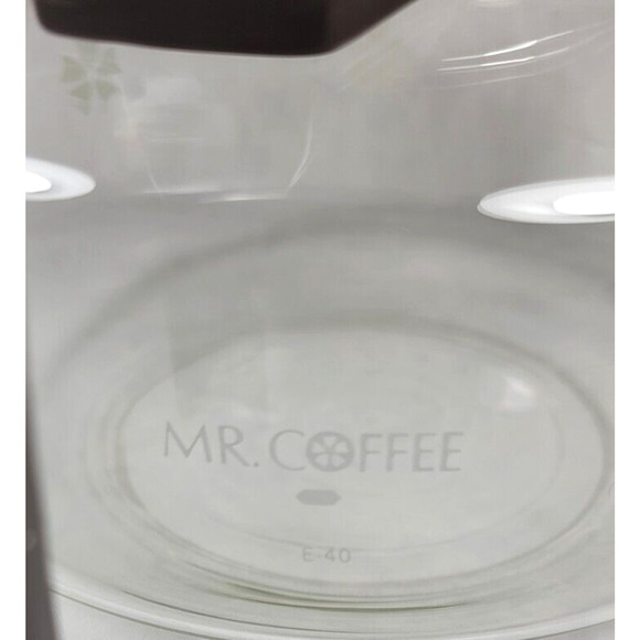 VTG Mr Coffee Glass Carafe 10 Cup E-40 White Daisies Replacement Brown Handle - Picture 5 of 13